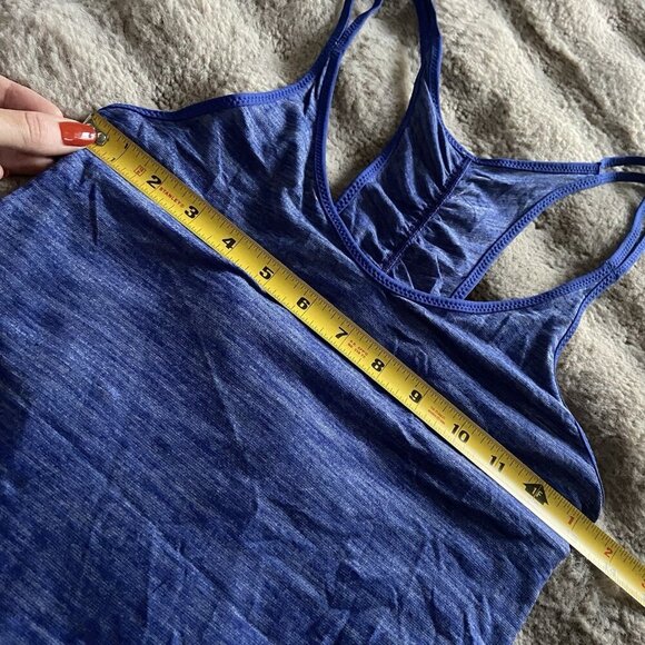 Lululemon What The Sport Singlet II Heathered Sapphire Blue Size 6 - Picture 10 of 10